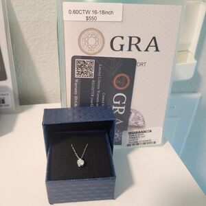 Silver Necklace with Moissanite Pendant